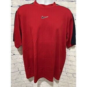 Nike Centre Swoosh Basketball Crew Neck Red Short Sleeve Shirt Size XL